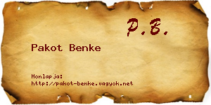 Pakot Benke névjegykártya